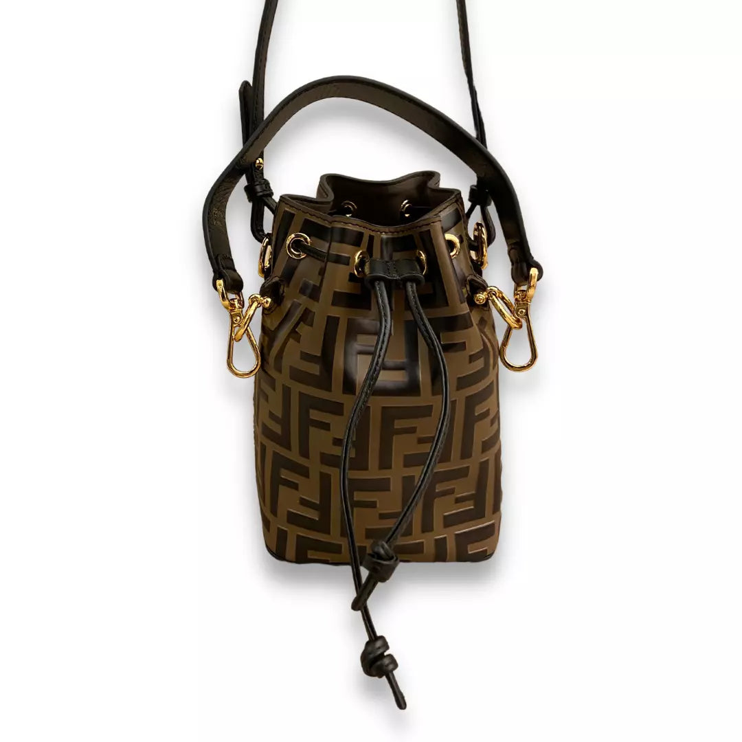 Fendi BROWN LEATHER MON TRESOR BAG