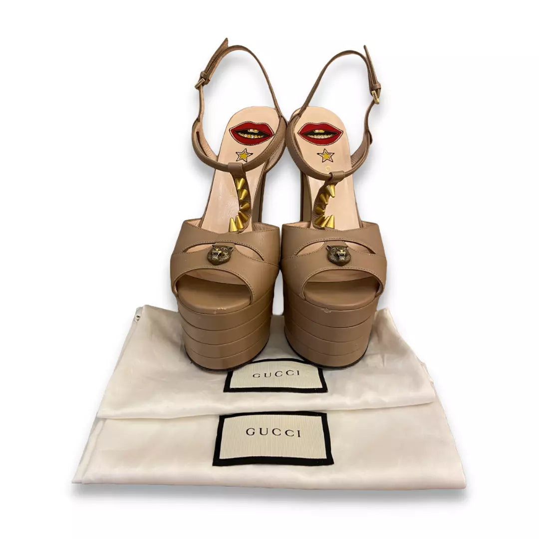 GUCCI BEIGE LEATHER ANGEL SHOES