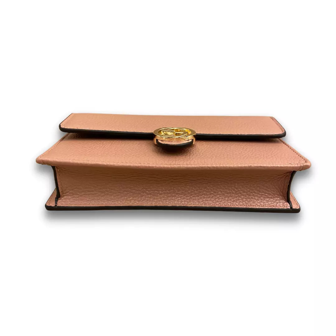 GUCCI BEIGE LEATHER INTERLOCKING BAG