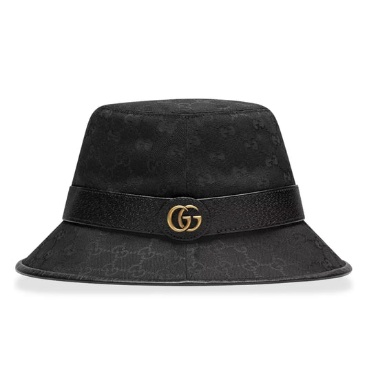 GUCCI BLACK GG CANVAS BUCKET HAT