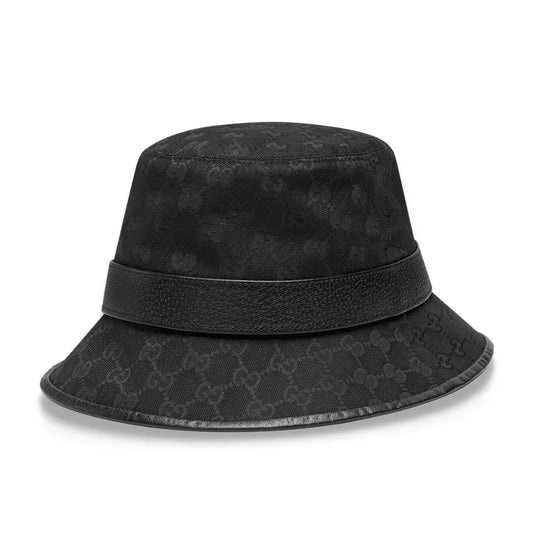 GUCCI BLACK GG CANVAS BUCKET HAT