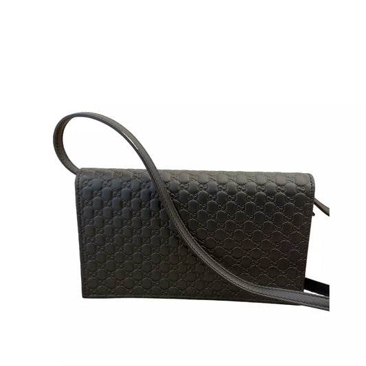 GUCCI BLACK LEATHER MICROGUCCISIMO BAG