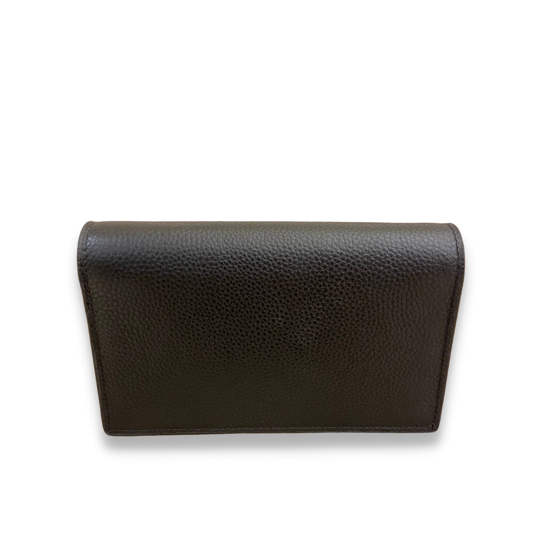 GUCCI BLACK LEATHER INTERLOCKING BAG