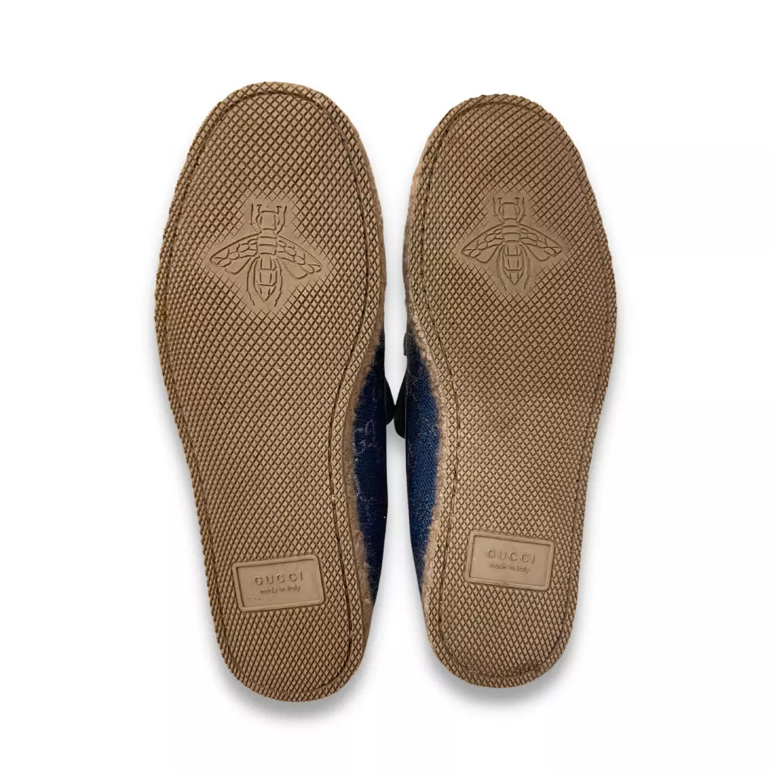 GUCCI BLUE/SILVER HORSEBIT LOAFERS