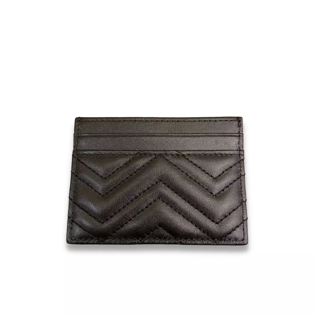 Gucci GG Black Leather Marmont Card Case