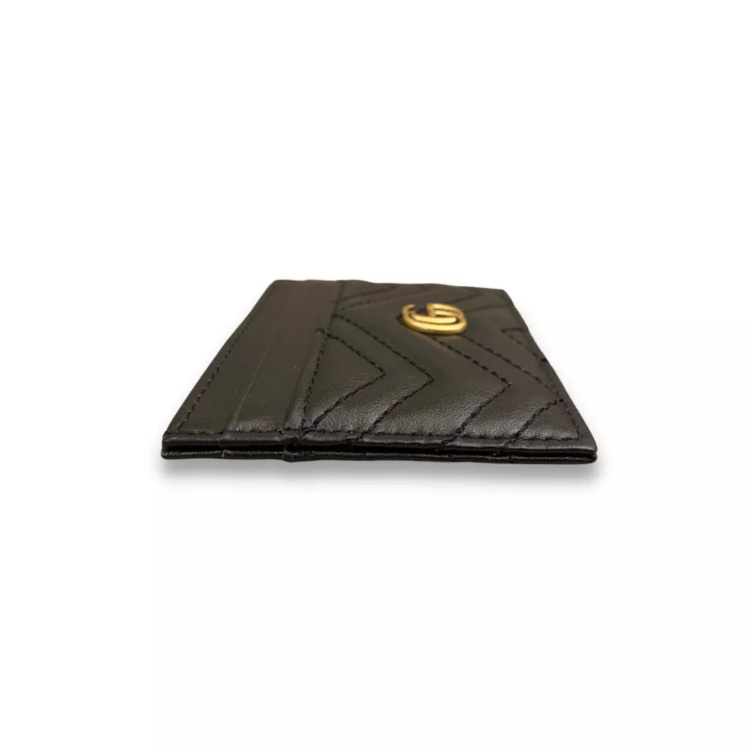 Gucci GG Black Leather Marmont Card Case