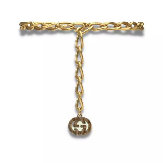 GUCCI GOLD METAL GG CHAIN BELT