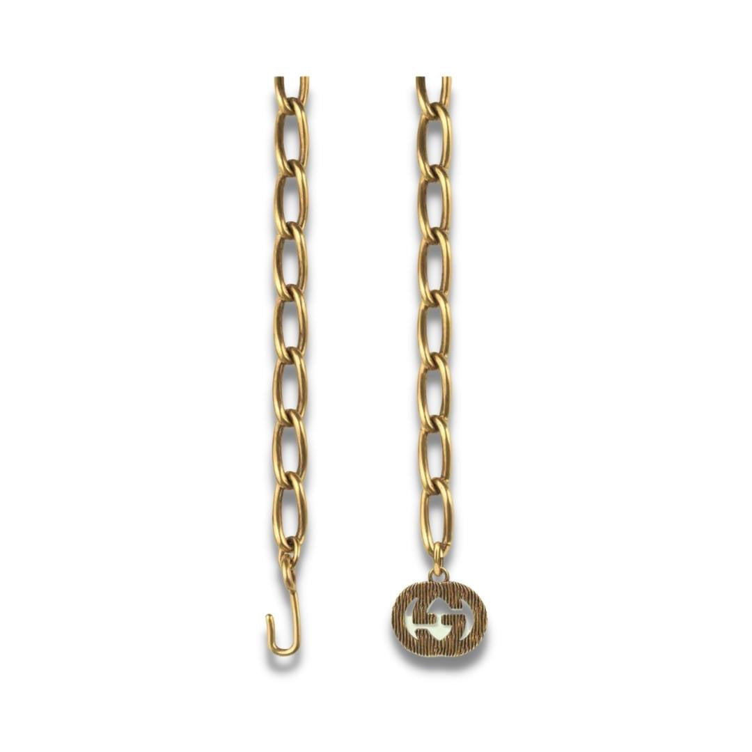 GUCCI GOLD METAL GG CHAIN BELT
