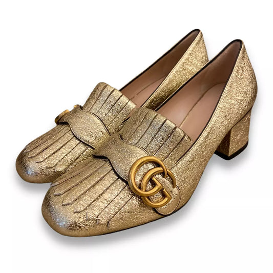 GUCCI MARMONT GOLD GG PUMPS