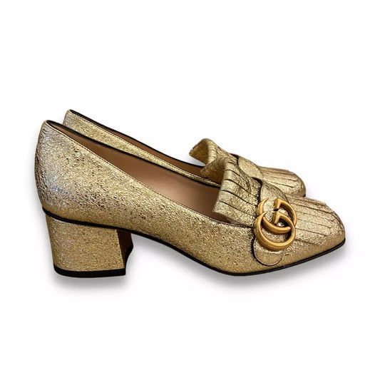 GUCCI MARMONT GOLD GG PUMPS