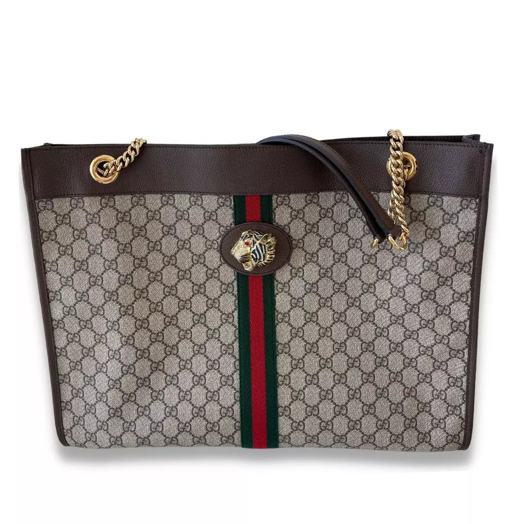 GUCCI MONOGRAM RAJAH GG TOTE BAG