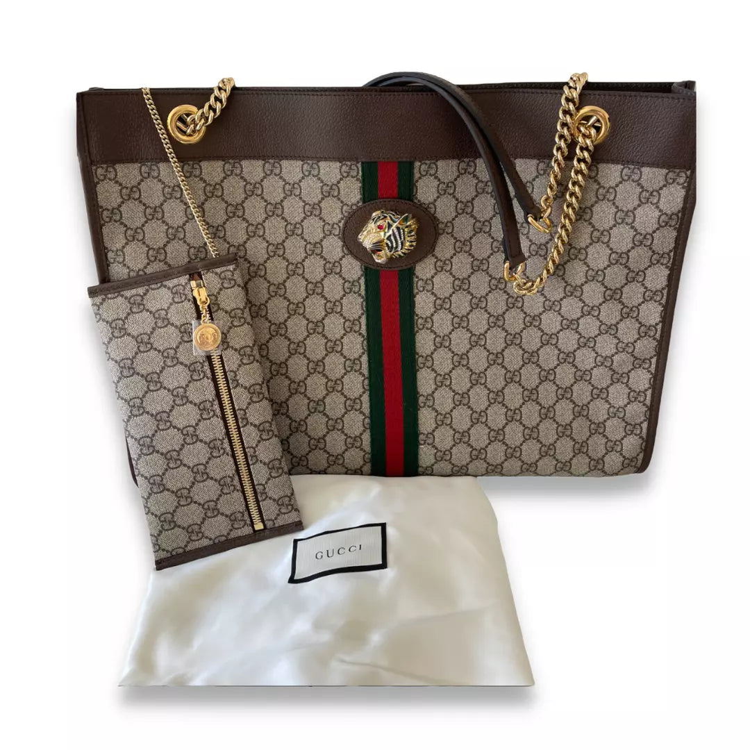 GUCCI MONOGRAM RAJAH GG TOTE BAG