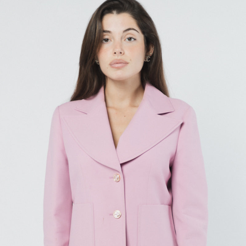 GUCCI PINK LILAC CREPE SILK SUIT