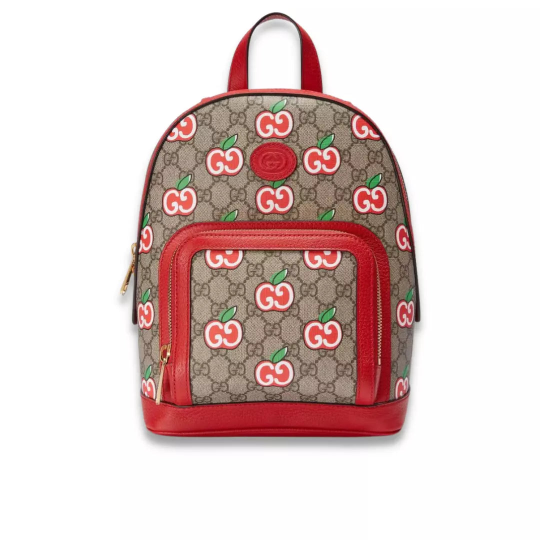 gå på arbejde skammel Modtager Gucci Red GG Supreme Canvas Apple Backpack – EYE LUXURY CONCIERGE