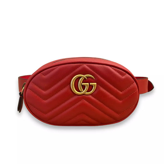 BOLSO DE RIÑÓN GUCCI MARMONT METALASSÉ ROJO