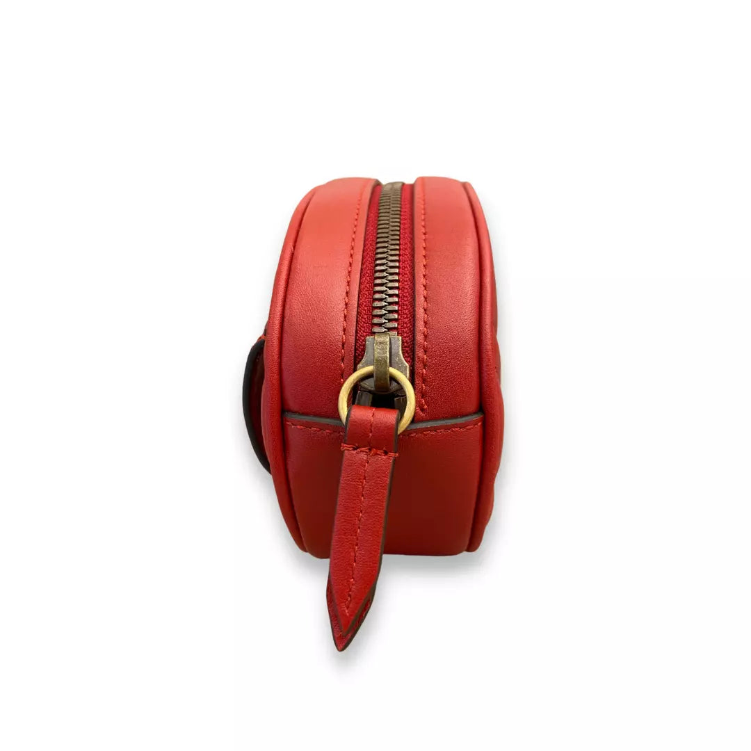 GUCCI RED METALASSÉ MARMONT BELT BAG