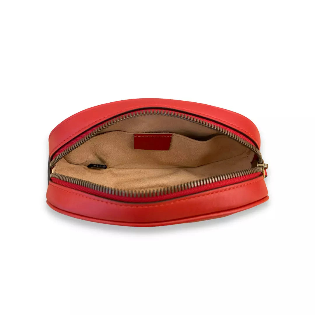 GUCCI RED METALASSÉ MARMONT BELT BAG