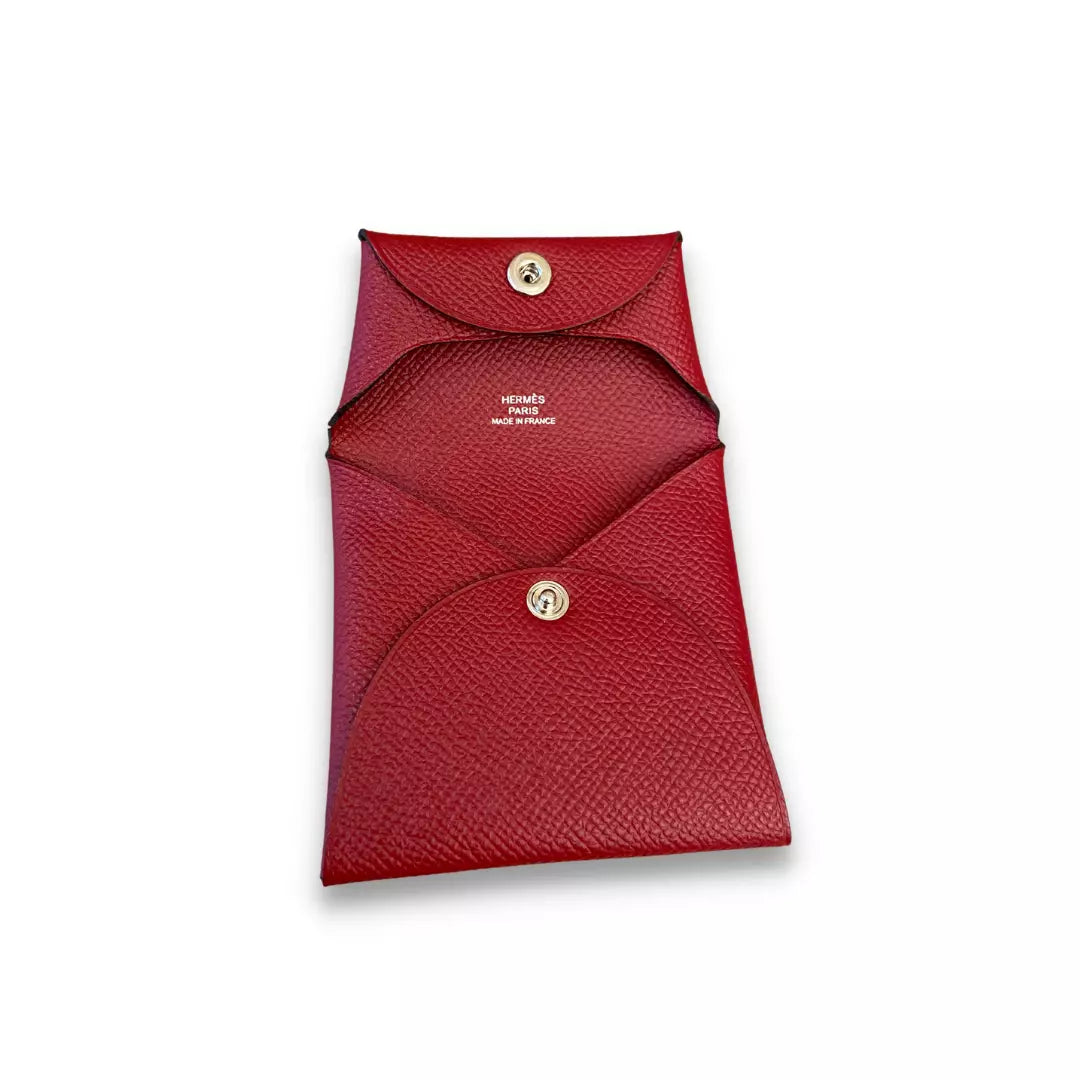 HERMES BASTIA BURGUNDY COIN PURSE