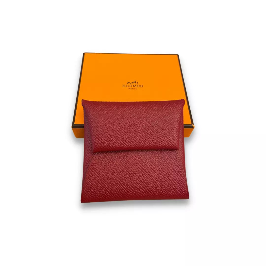 HERMES BASTIA BURGUNDY COIN PURSE