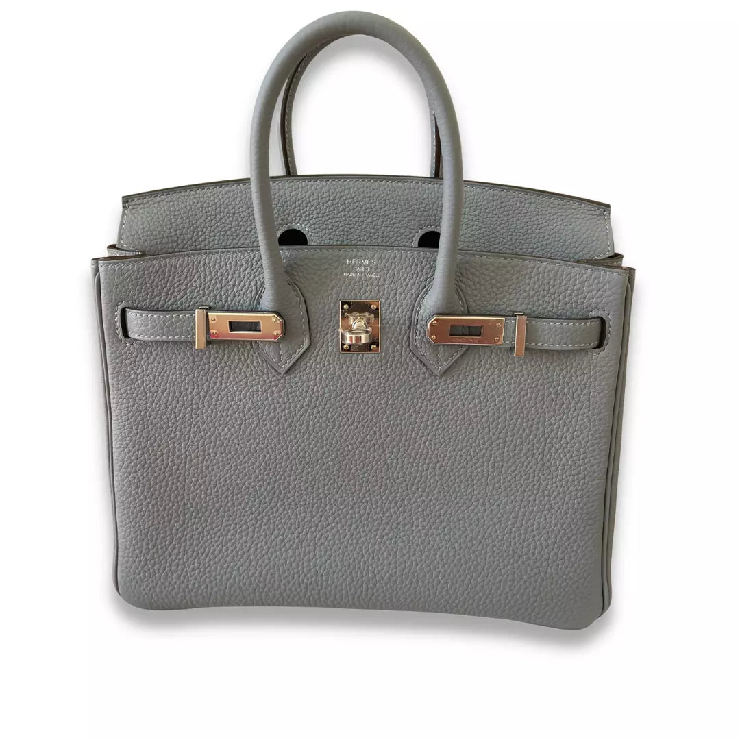 HERMÈS BIRKIN 25 BLEU LIN VERSO TOGO BAG