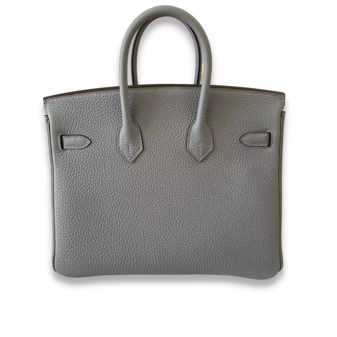 HERMÈS BIRKIN 25 BLEU LIN VERSO TOGO BAG