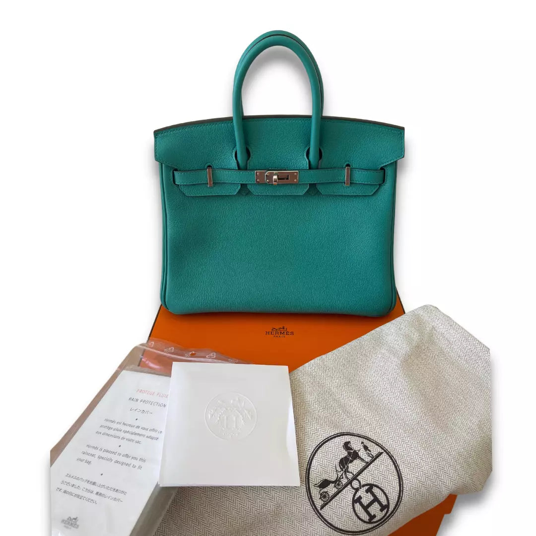 Hermès Birkin 25 Vert Verone Verso Taurillon Novillo Bag