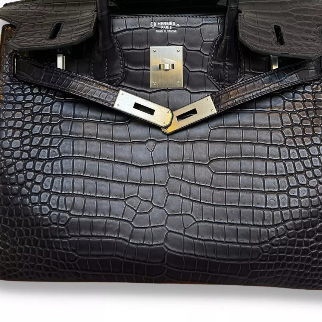 Hermès Birkin 30 Black Crocodile Bag