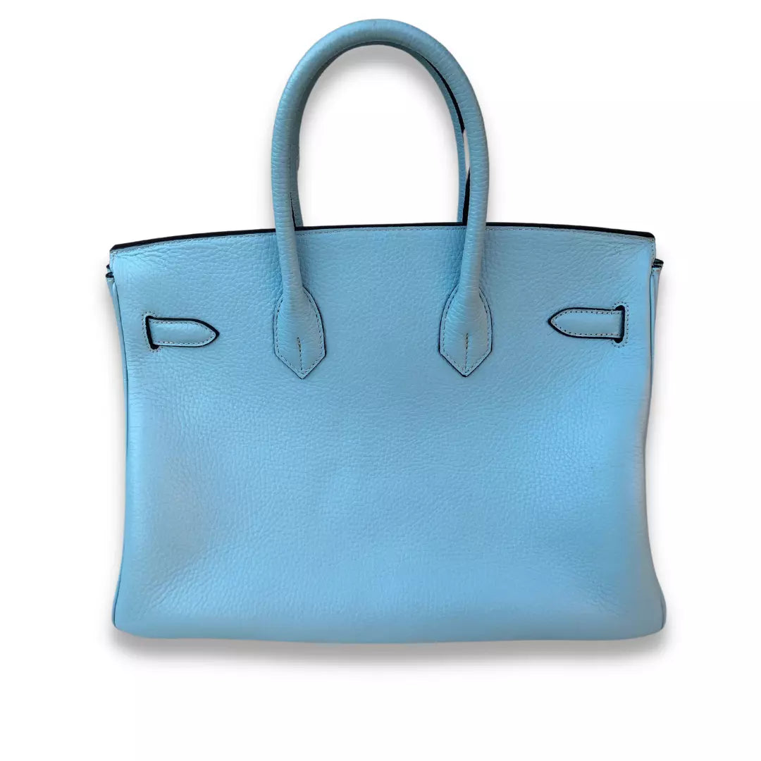 HERMÈS BIRKIN 35 J7 BLUE LIN TOGO LEATHER BAG