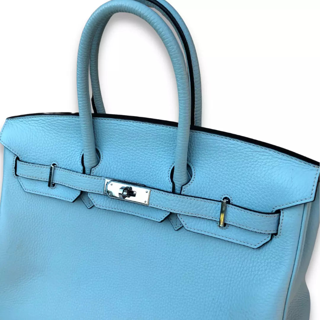 HERMÈS BIRKIN 35 J7 BLUE LIN TOGO LEATHER BAG