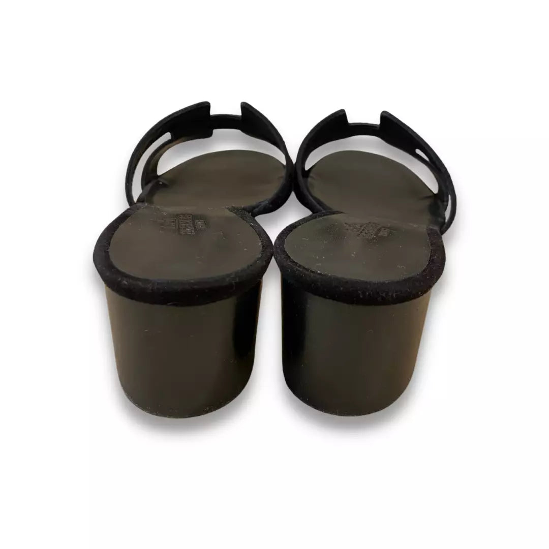 Sandalias Hermès Oasis negras y con strass