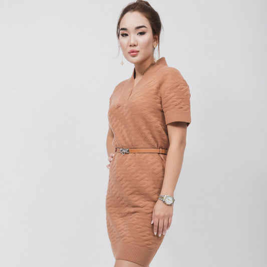 VESTIDO DE LANA MARRÓN DE HERMÈS