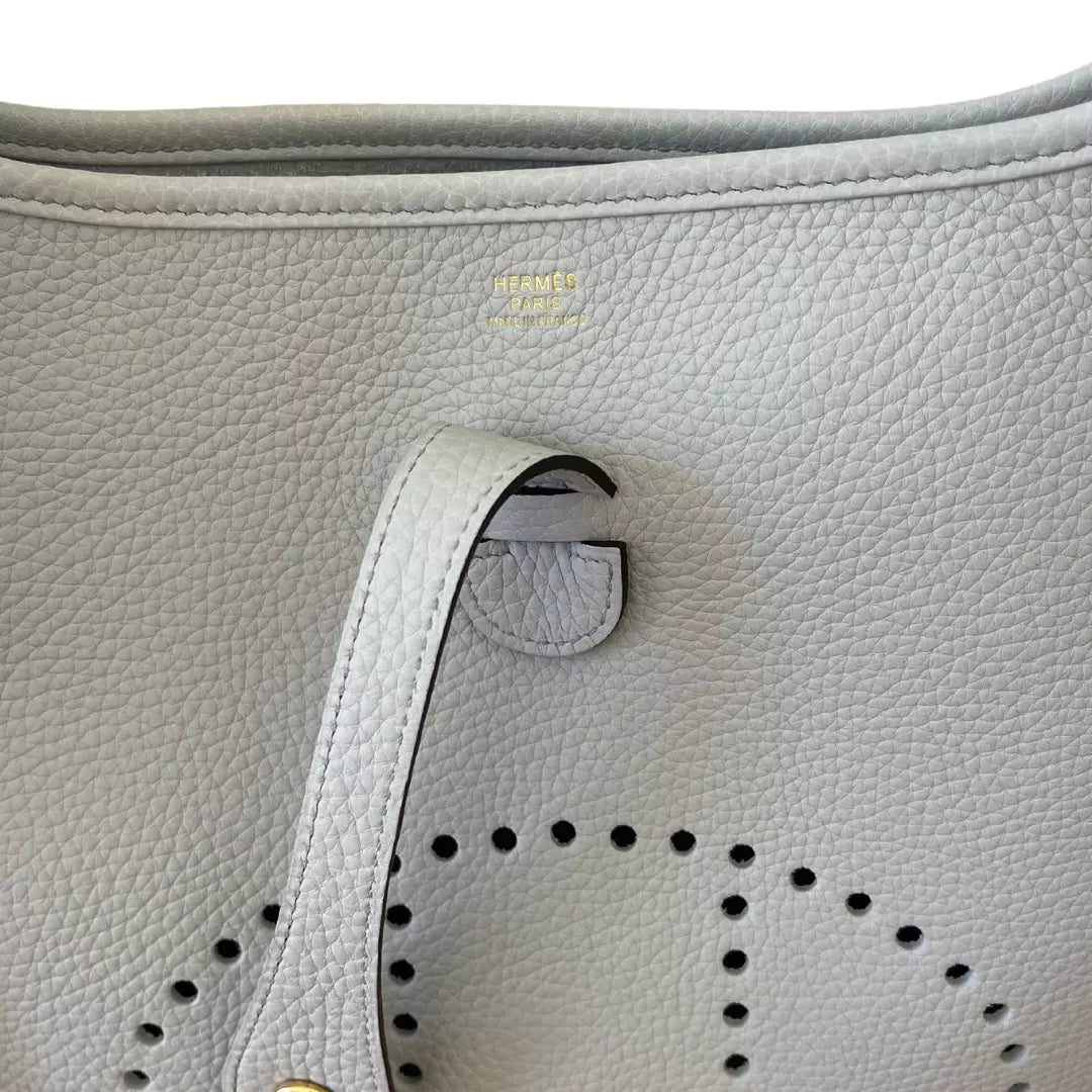 Hermès Evelyne 29 Bleu Pale Clemence Bag