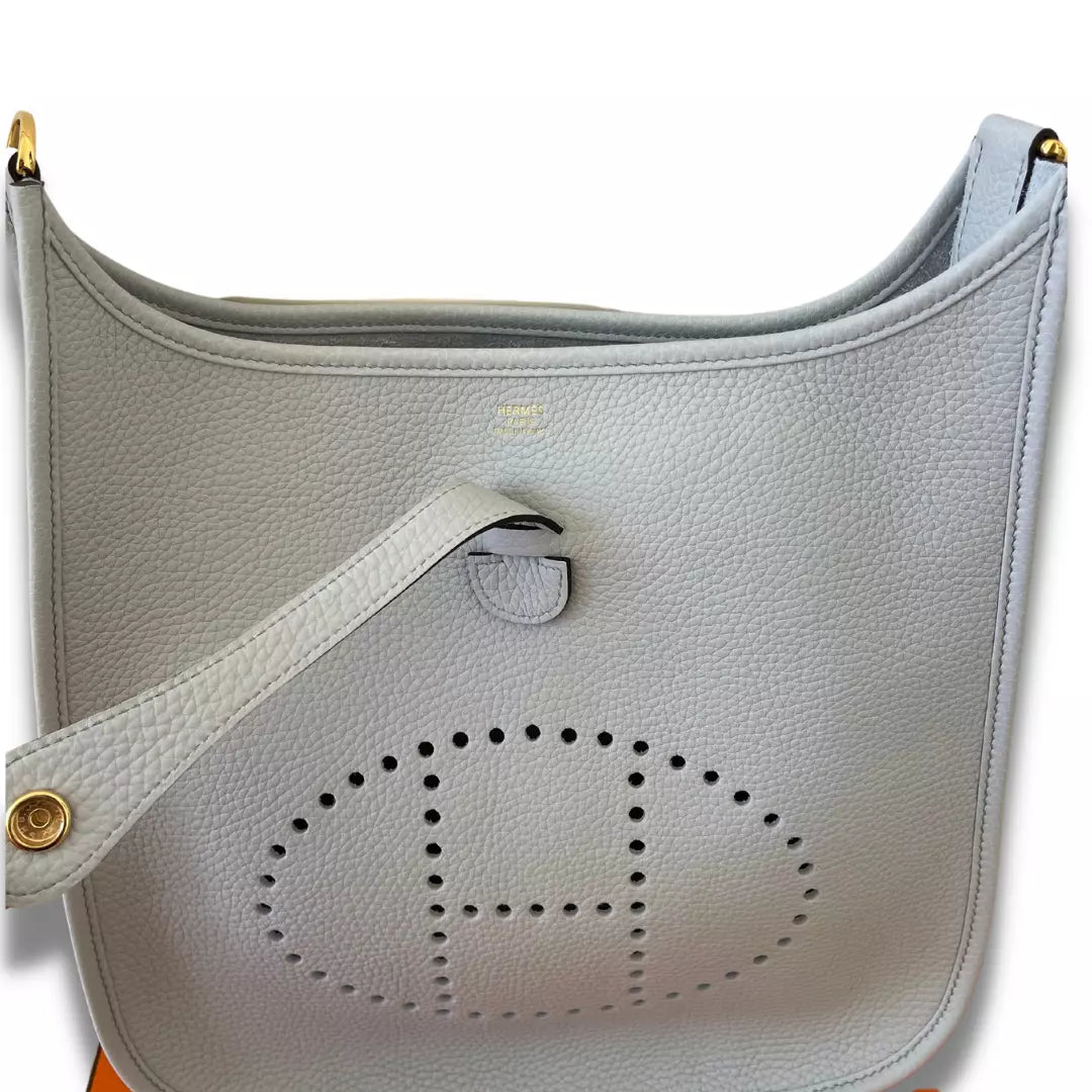 Hermès Evelyne 29 Bleu Pale Clemence Bag