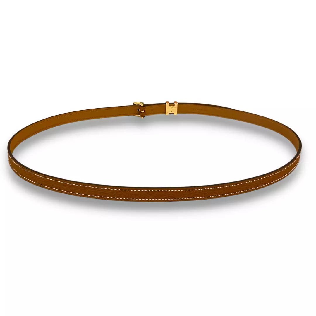 HERMÈS GOLD LEATHER POP H 15 BELT