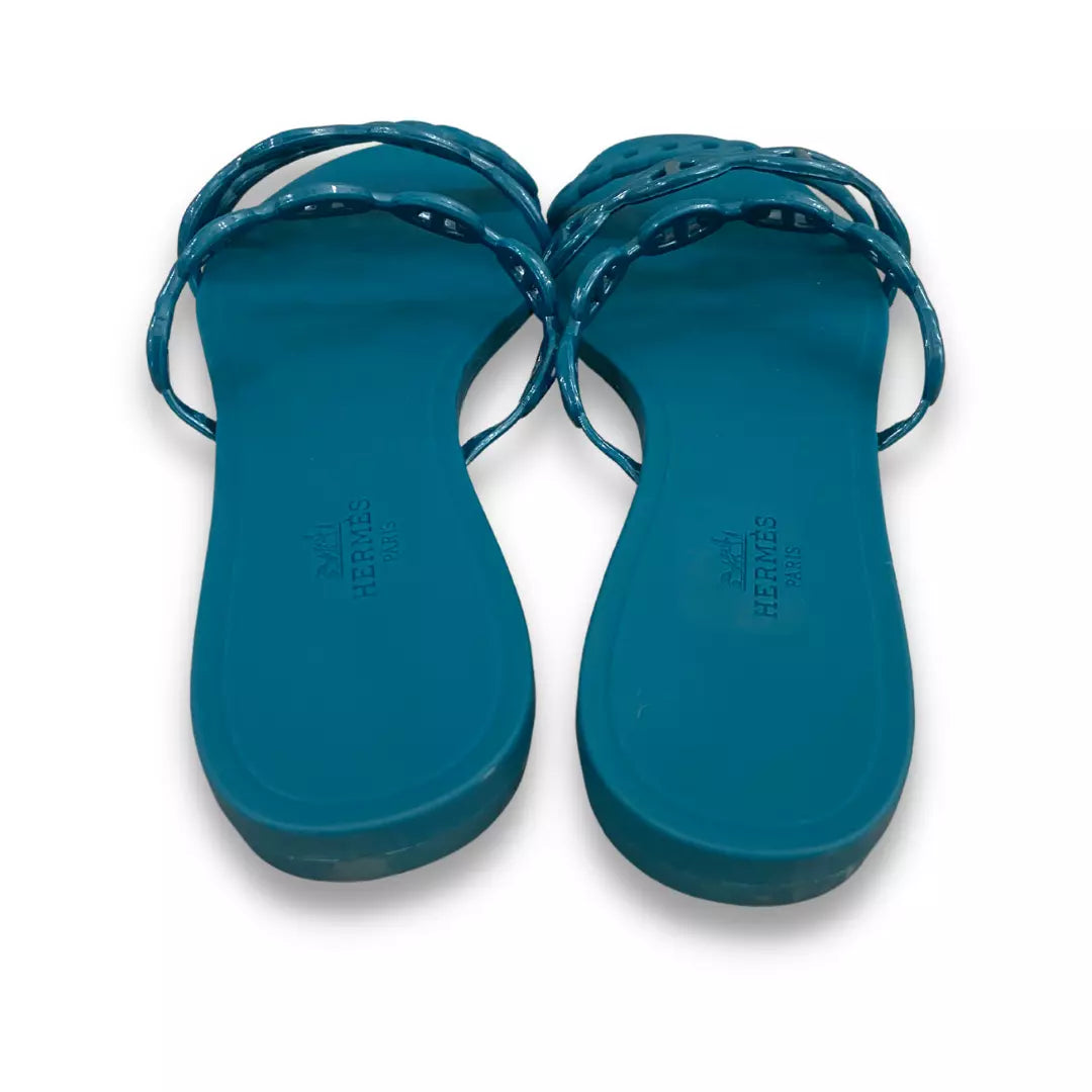 HERMÈS GREEN RIVAGE SANDALS