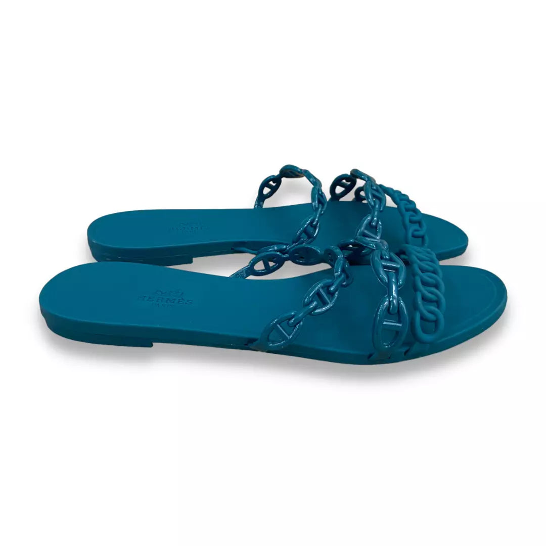 HERMÈS GREEN RIVAGE SANDALS