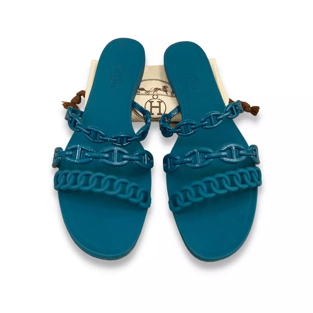 HERMÈS GREEN RIVAGE SANDALS