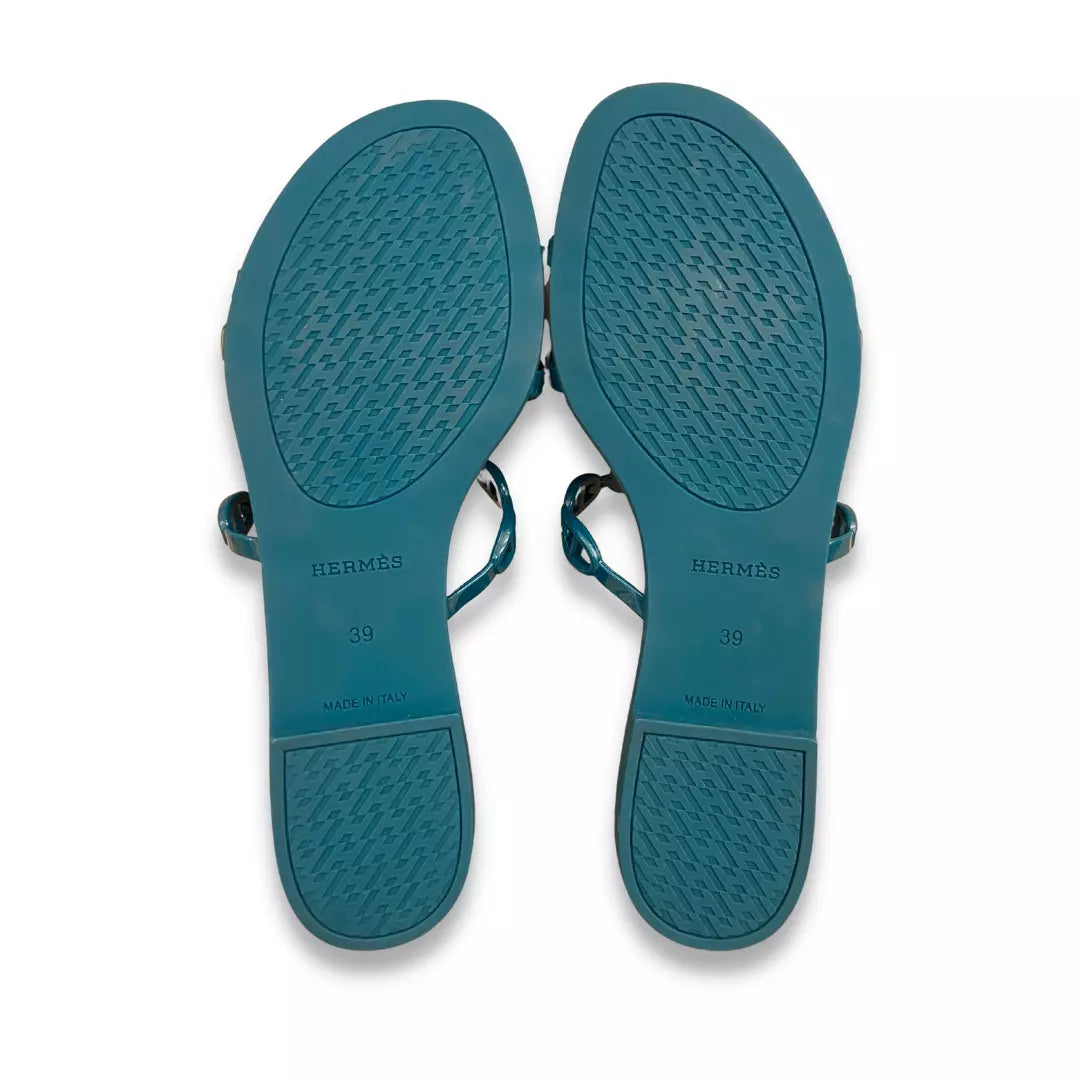 HERMÈS GREEN RIVAGE SANDALS