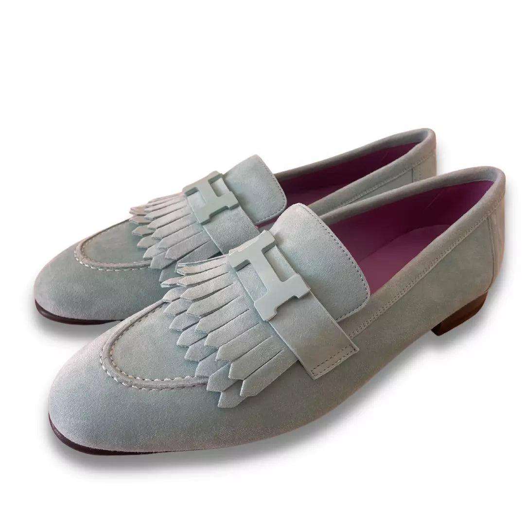 MOCASINES HERMÈS DE ANTE VERDE ROYAL
