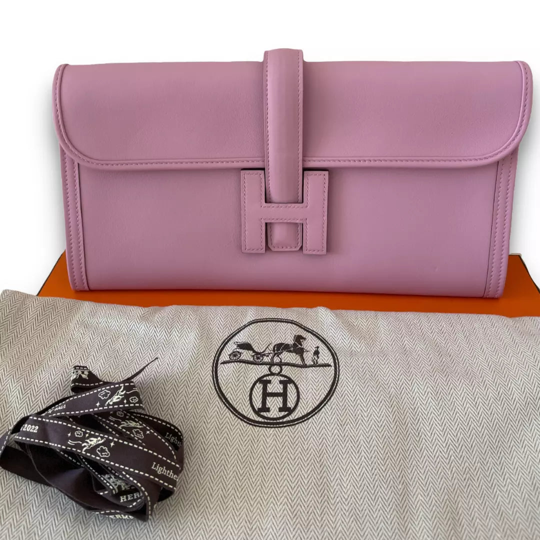 HERMÈS JIGE ELAN 29 MAUVE SYLVESTRE SWIFT POCHETTE