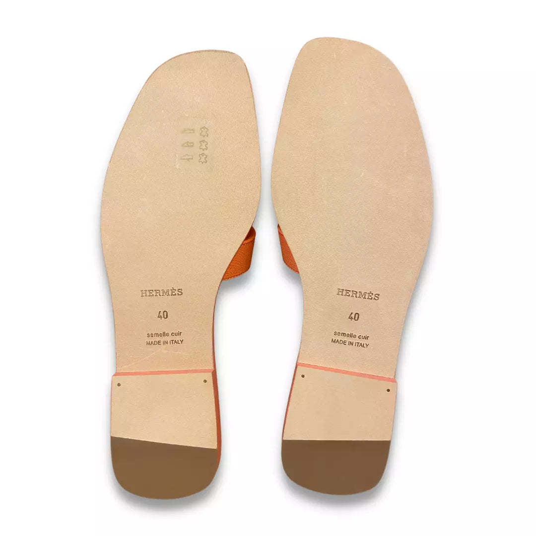 HERMÈS ORANGE ORAN SANDALS