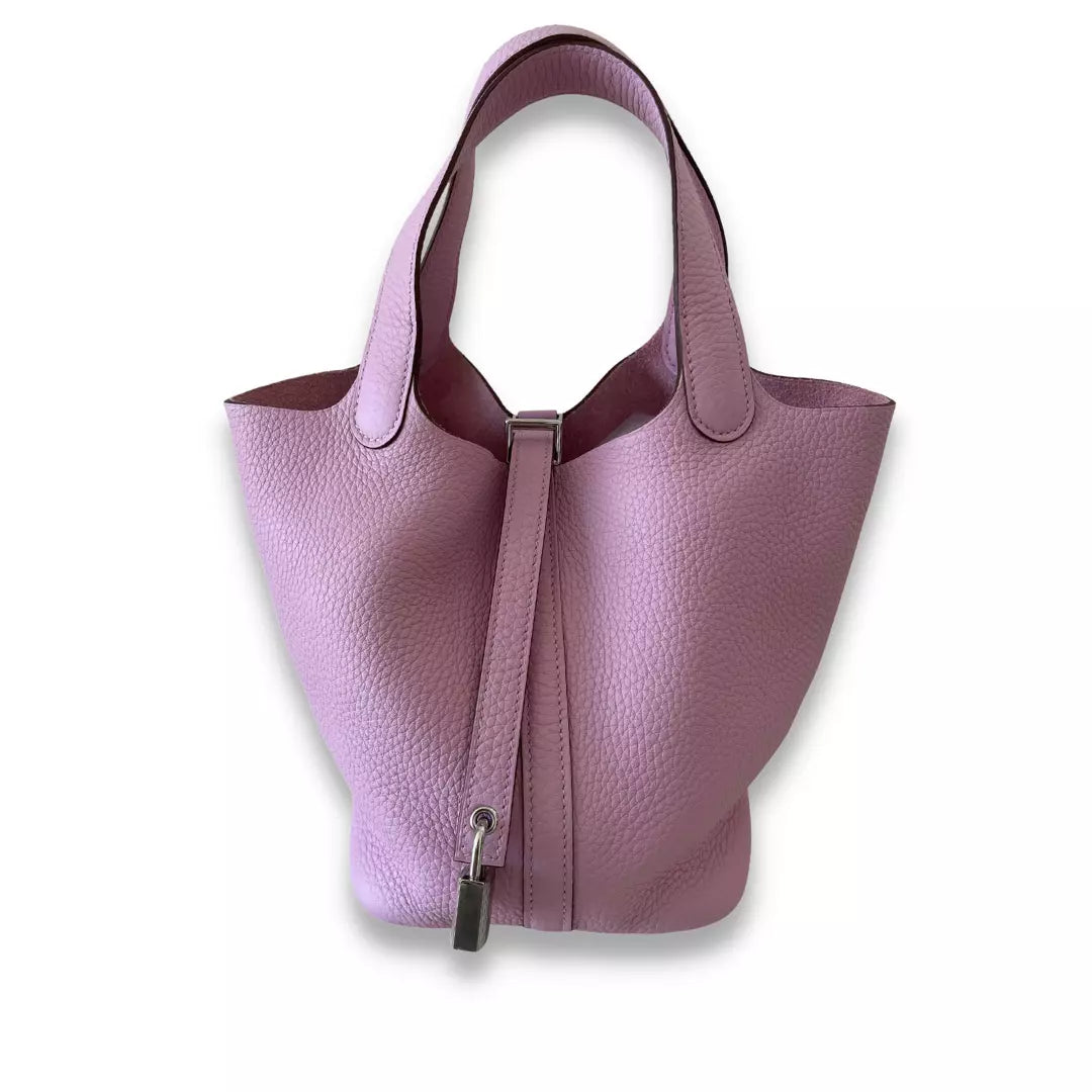 Hermès Picotine 18 Mauve Sylvestre Clemence Bag