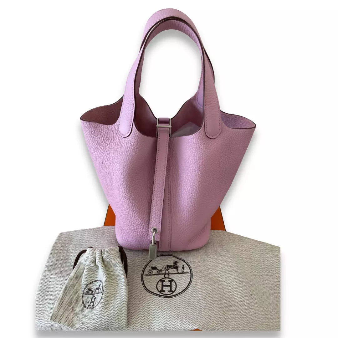 Hermès Picotine 18 Mauve Sylvestre Clemence Bag