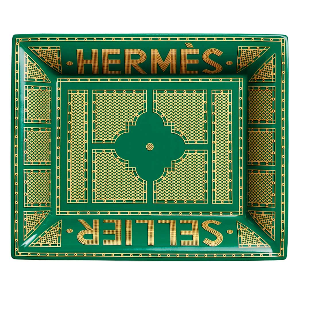 VENDEDOR BANDEJA CAMBIADOR DE PORCELANA VERDE HERMÈS