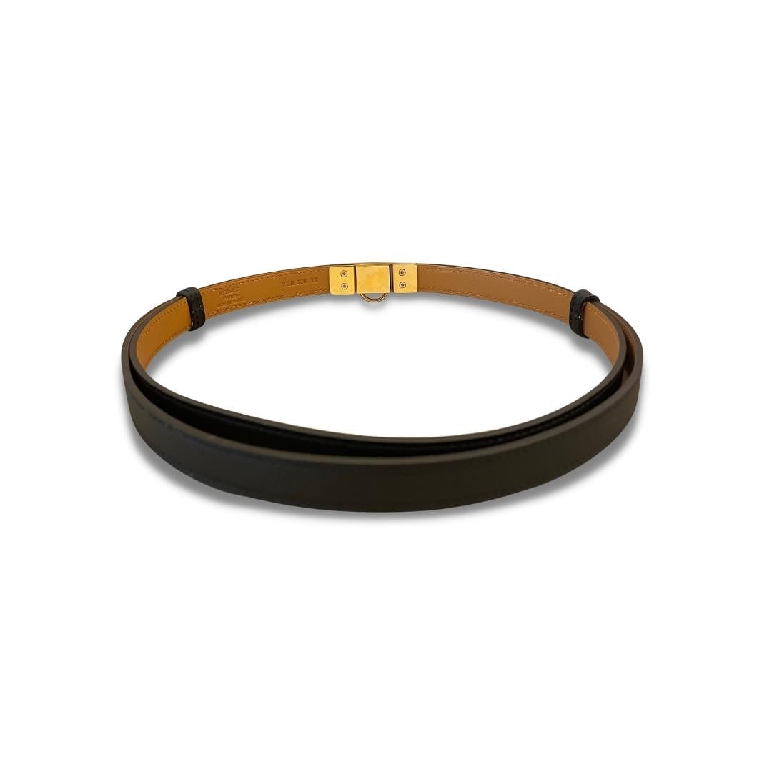 HERMÈS RIVALE 18 BLACK EPSOM LEATHER BELT