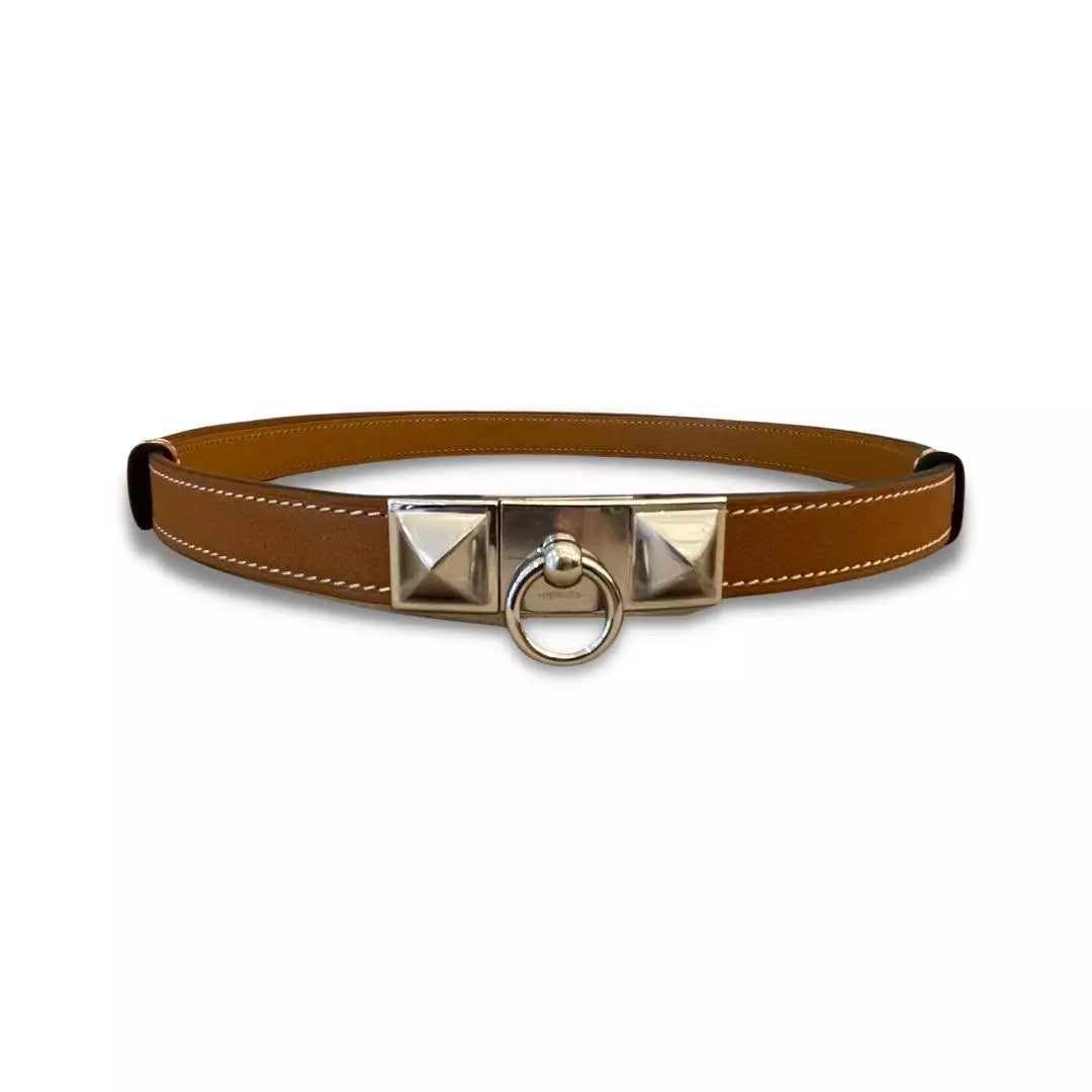 HERMÈS RIVALE 18 GOLD EPSOM LEATHER BELT