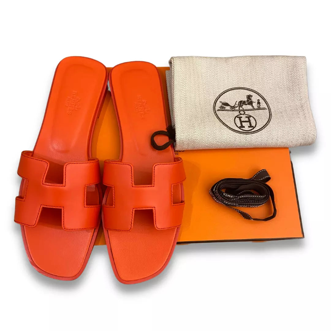 HERMÈS ROUGE JAIPUR ORAN SANDALS SHOES