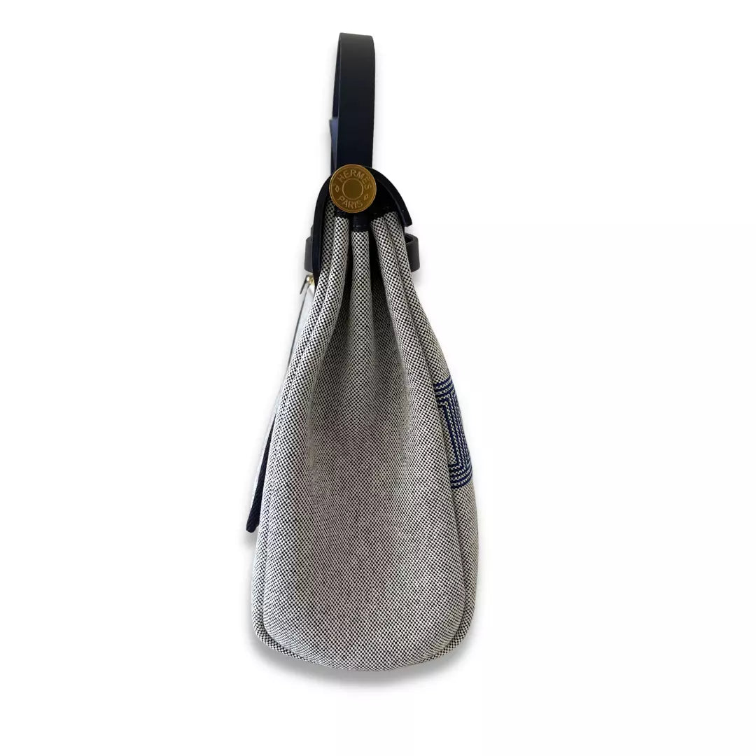HERMÈS TOILE H PLUME BLUE HERBAG 31 BAG