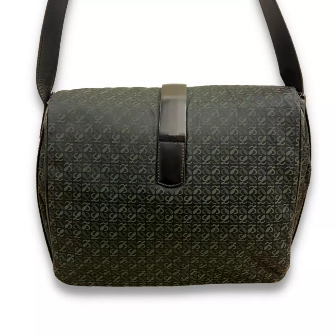 LOEWE BLACK LEATHER BANDOLIER BAG