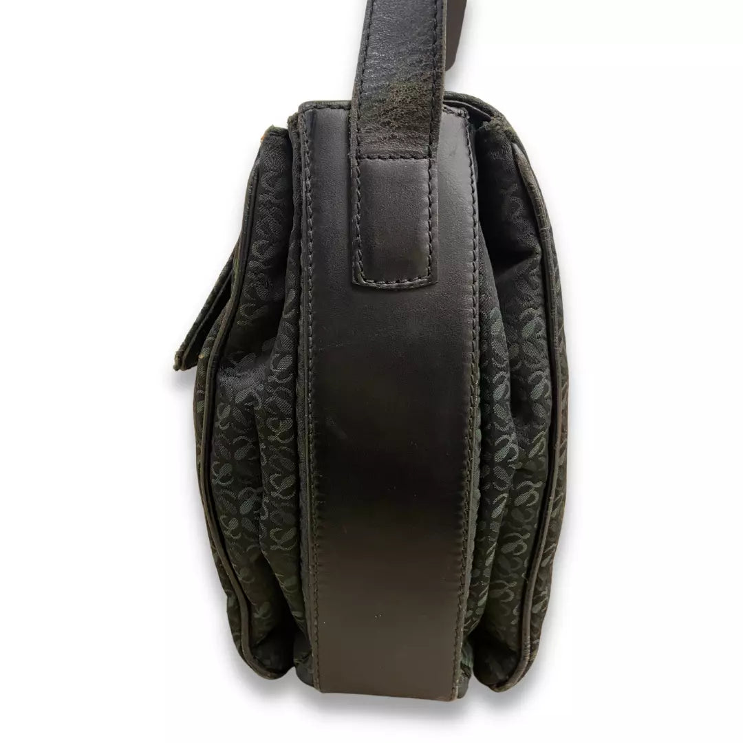 LOEWE BLACK LEATHER BANDOLIER BAG